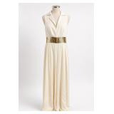 Costarellos Keaton Belted Satin Jumpsuit
