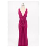 Arden B. XS Magenta Ruched Dress