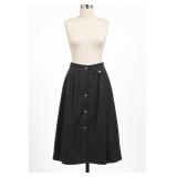Claus Petites Black Button Front Skirt Size 8