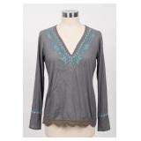 Overdrive 100% Cotton Embroidered Blouse, Size M