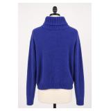 PURZZI Blue Ribbed Turtleneck Sweater Size M