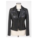 Live A Little Leather Croc-Embossed Jacket, S