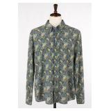 Cremieux Premium Denim Paisley Shirt, Size L