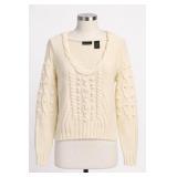 Moda International Coral Ribbed Cotton Sweater