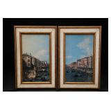 Framed Italy And Crete Maps, 2 Pieces