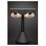 Sterling Silver Black Onyx Fan Design Earrings