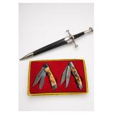 Wild Turkey Handmade Folding Knife Set & Sword
