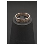 Sterling Silver Engraved Ring Size 7.5