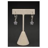 Sterling Silver Flower Leverback Earrings