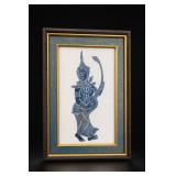 Framed Thai Temple Rubbing Artwork