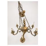 Six-Arm Brass Chandelier Large & Very Heavy
