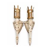 Pair of 20th Century Painted Wood Wall Sconces