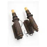 Pair of Cast Iron Ornate Wall Sconces