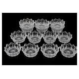 Federal Glass Petal Pattern Glass Bowls, Set of 12