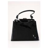 Vintage Black Patent Leather Frame Handbag