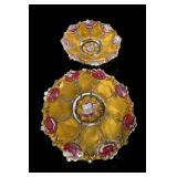 Goofus Glass Rose Bowls, Pair