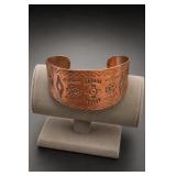 Copper Bell Geometric Motif Cuff Bracelet