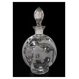 Etched Glass Fish Theme Decanter With Stopper