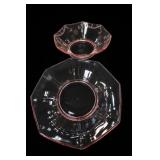 Pink Depression Glass Octagonal Bowl Set