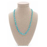 Sterling Silver Turquoise Bead Necklace 20in