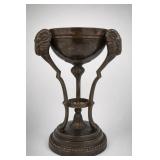 Bronze Rams Head Neoclassical Urn Incense Burner