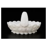 Westmoreland Milk Glass Grape Basket Compote