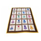 Sunbonnet Sue Appliqué Quilt, 16 Blocks