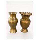 Vintage Brass Vases, Made In India, Set Of 2