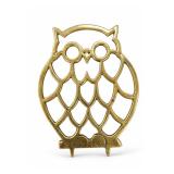Vintage Brass Owl Trivet