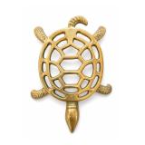 Vintage Brass Turtle Trivet