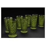 Indiana Glass Whitehall Avocado Tumblers 8Pc