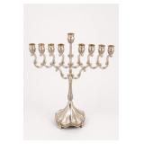 Ornate Hanukkah Menorah Candle Holder