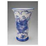 Garden Ridge Blue & White Floral Ceramic Vase