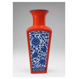 Fitz And Floyd Red Blue Floral Vase Japan