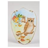 Handpainted Owl Decorative Plate, Dated 