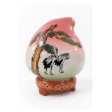 Chinese Ceramic Piece, Cranes & Pine, Marked