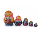 Russian Matryoshka Hand-Painted 5-Pc Doll Set