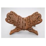 Hand Carved Wood Folding Book Stand