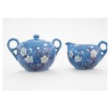 Japanese Cherry Lusterware Teapot & Creamer Set