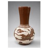 Chinese Dragon Motif Pottery Vase