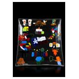 Fused Glass Decorative Tray With Colorful Designs
