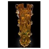 Jan Beranek Amber Art Glass Tree-Stump Vase