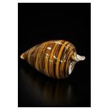 Heavy Amber Art Glass Conch Shell