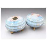 Pair of Austrian Porcelain Hair Receivers