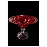 LSA International Red Glass Compote Bowl