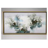 Signed K. Feng Chinese Landscape Painting, Framed