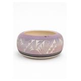 Mesa Verde Etched Pink Pottery Bowl