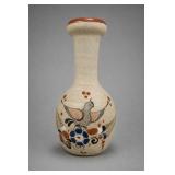 Hand-Painted Mexican Ceramic Eagle & Floral Vase