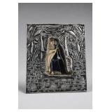 Metal Madonna And Child Wall Plaque Relief