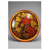 Khokhloma Hand-Painted Wooden Platter